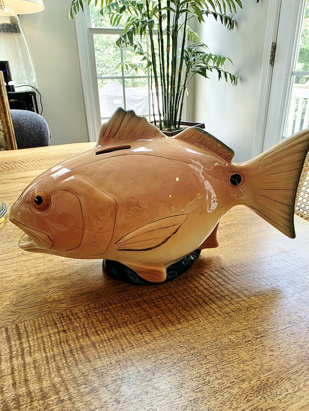 Vintage Ross Art Ceramic Fish Piggy Bank